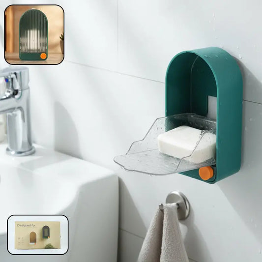 Wall Mounted Soap Holder With Drain Tray Bathroom Soap Dish Self Draining Soap Stand For Sink Kitchen And Wash Basin Hygienic Soap Storage Organizer Ã‚ | Premium, Durable, Compact, Organizer
